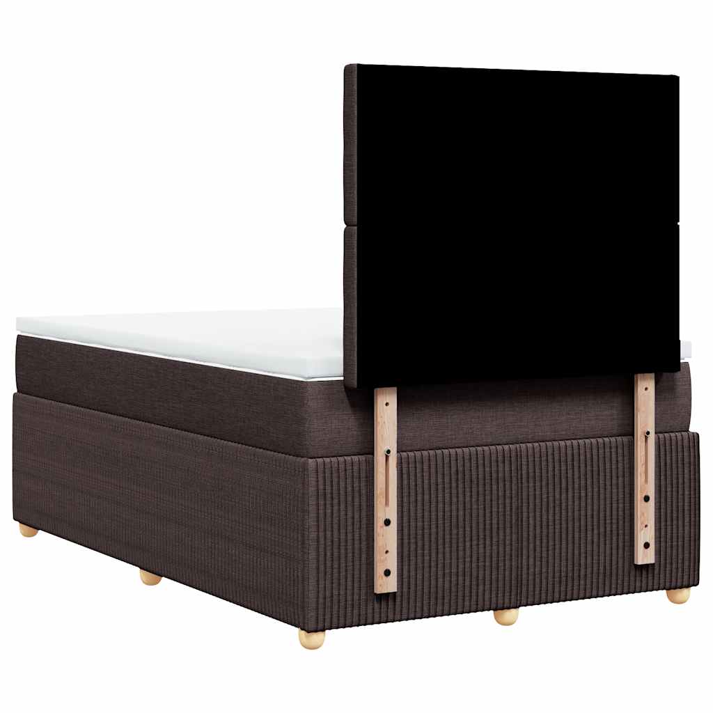 Boxspring met matras stof donkerbruin 120x200 cm – afbeelding 8