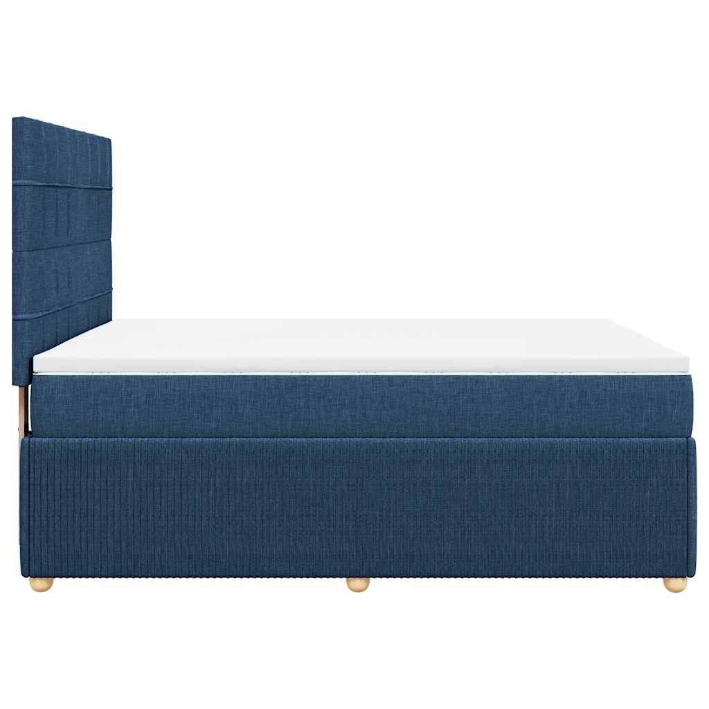 Boxspring met matras stof blauw 140x190 cm – afbeelding 7