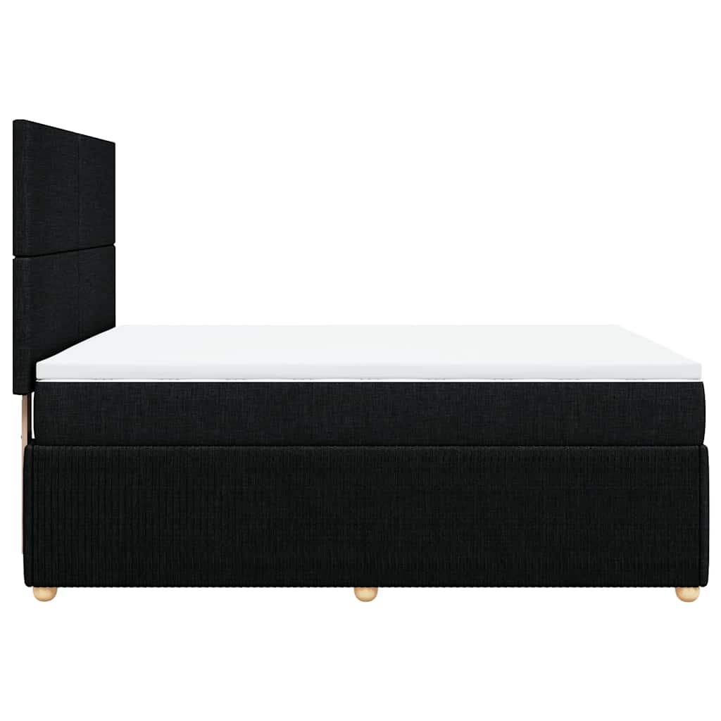 Boxspring met matras stof zwart 140x200 cm – afbeelding 7