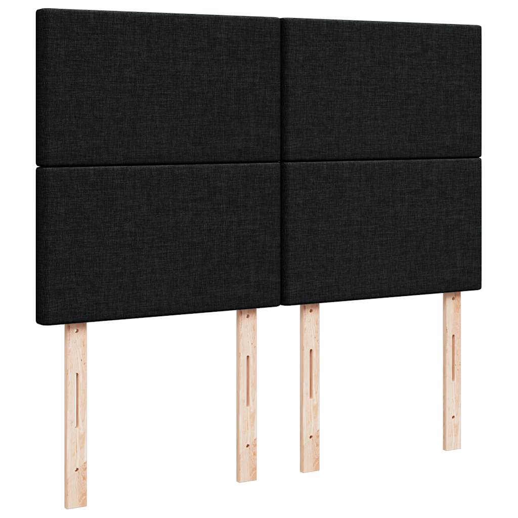 Boxspring met matras stof zwart 140x200 cm – afbeelding 9