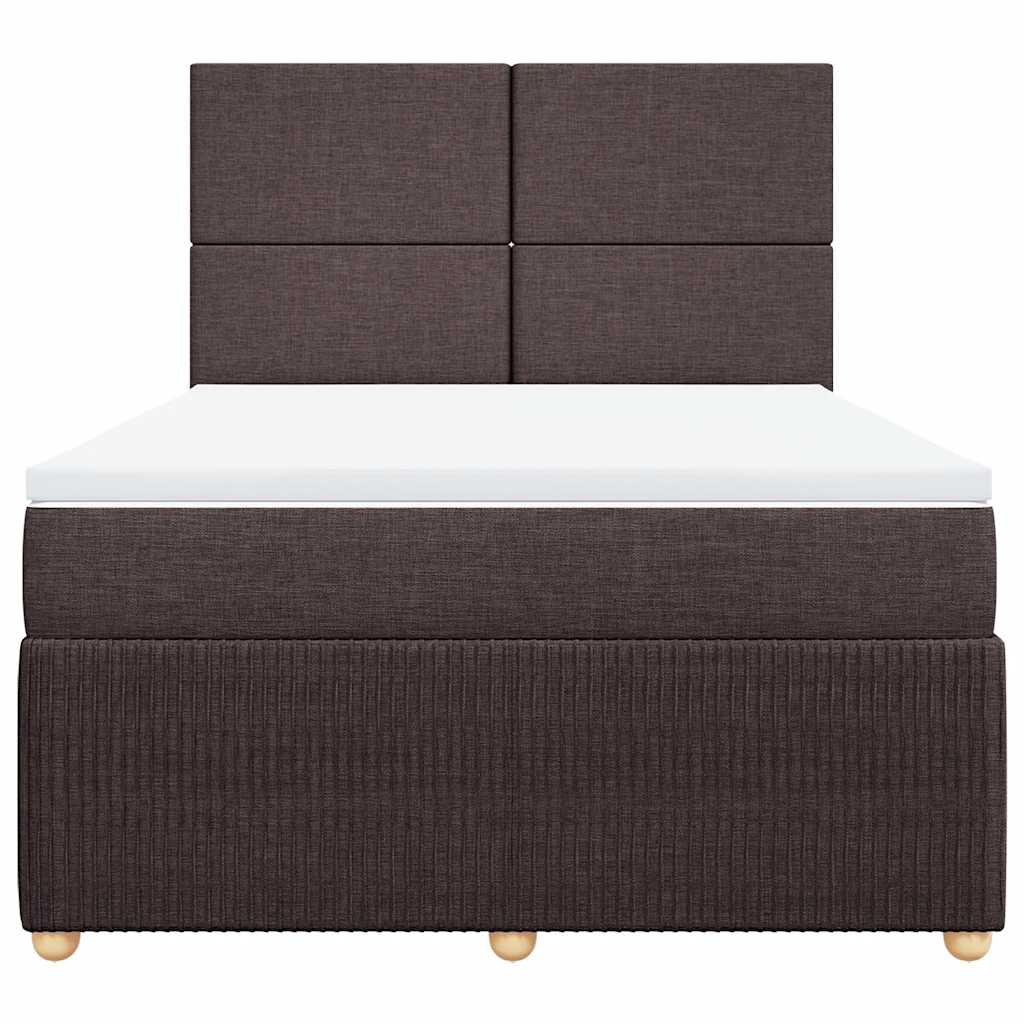 Boxspring met matras stof donkerbruin 140x200 cm – afbeelding 6