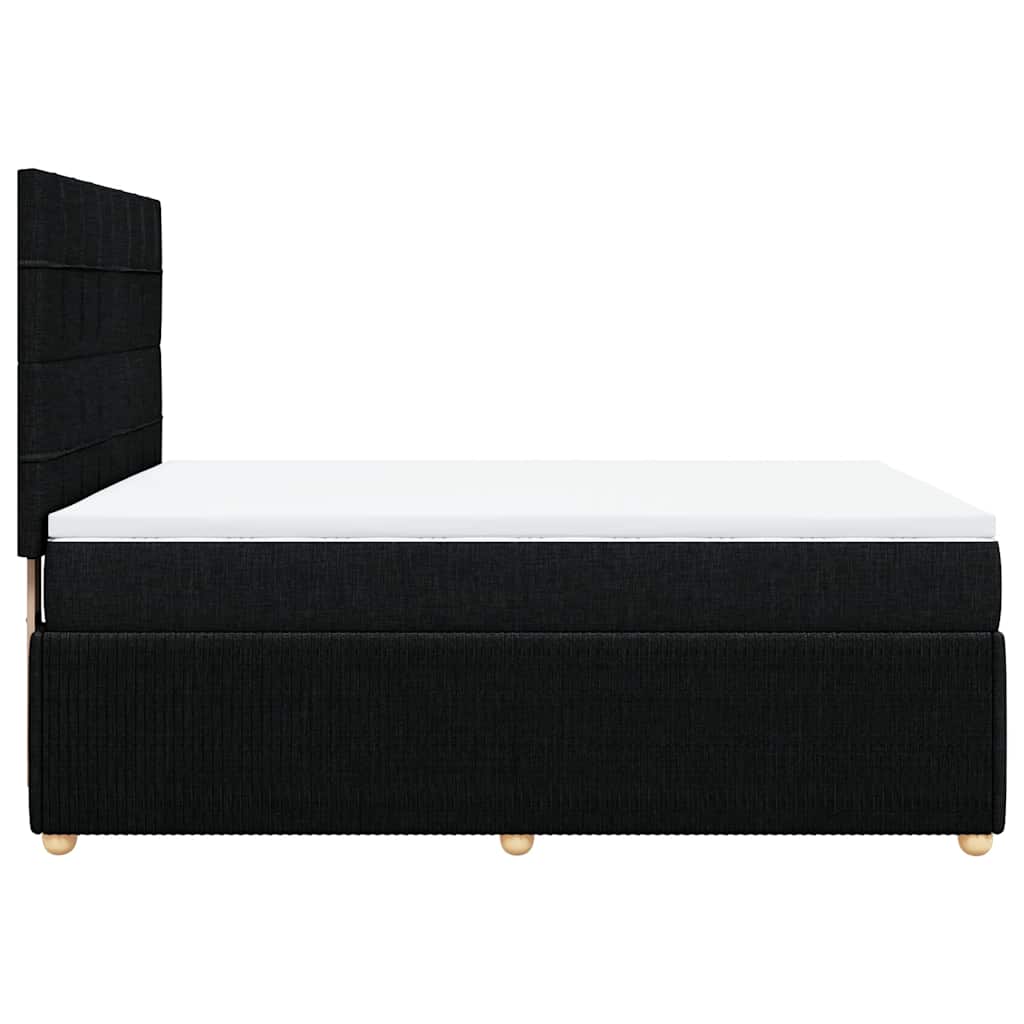 Boxspring met matras stof zwart 140x200 cm – afbeelding 7
