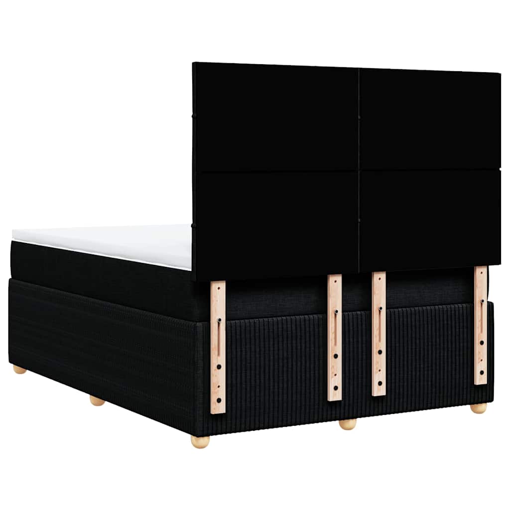 Boxspring met matras stof zwart 140x200 cm – afbeelding 8