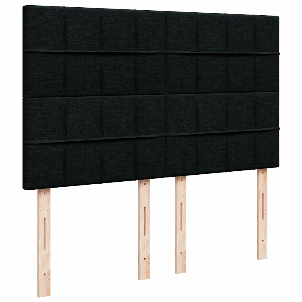 Boxspring met matras stof zwart 140x200 cm – afbeelding 9