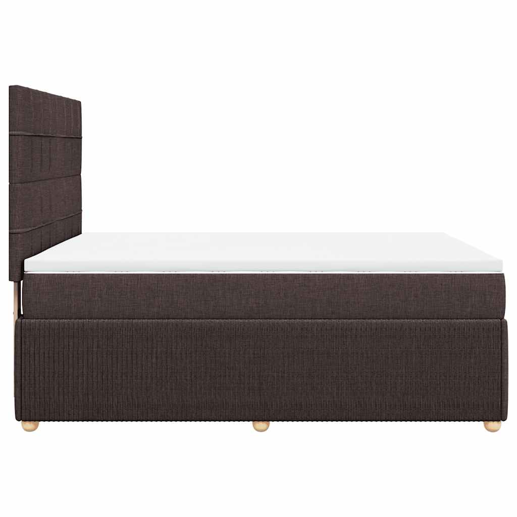 Boxspring met matras stof donkerbruin 140x200 cm – afbeelding 7