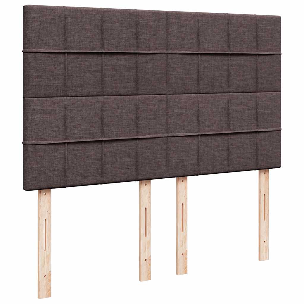Boxspring met matras stof donkerbruin 140x200 cm – afbeelding 9