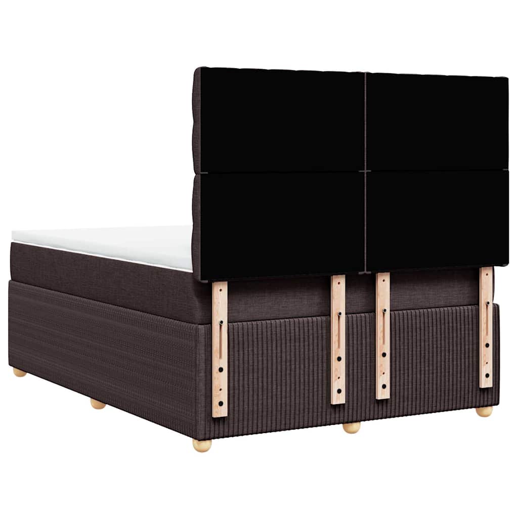 Boxspring met matras stof donkerbruin 140x200 cm – afbeelding 8