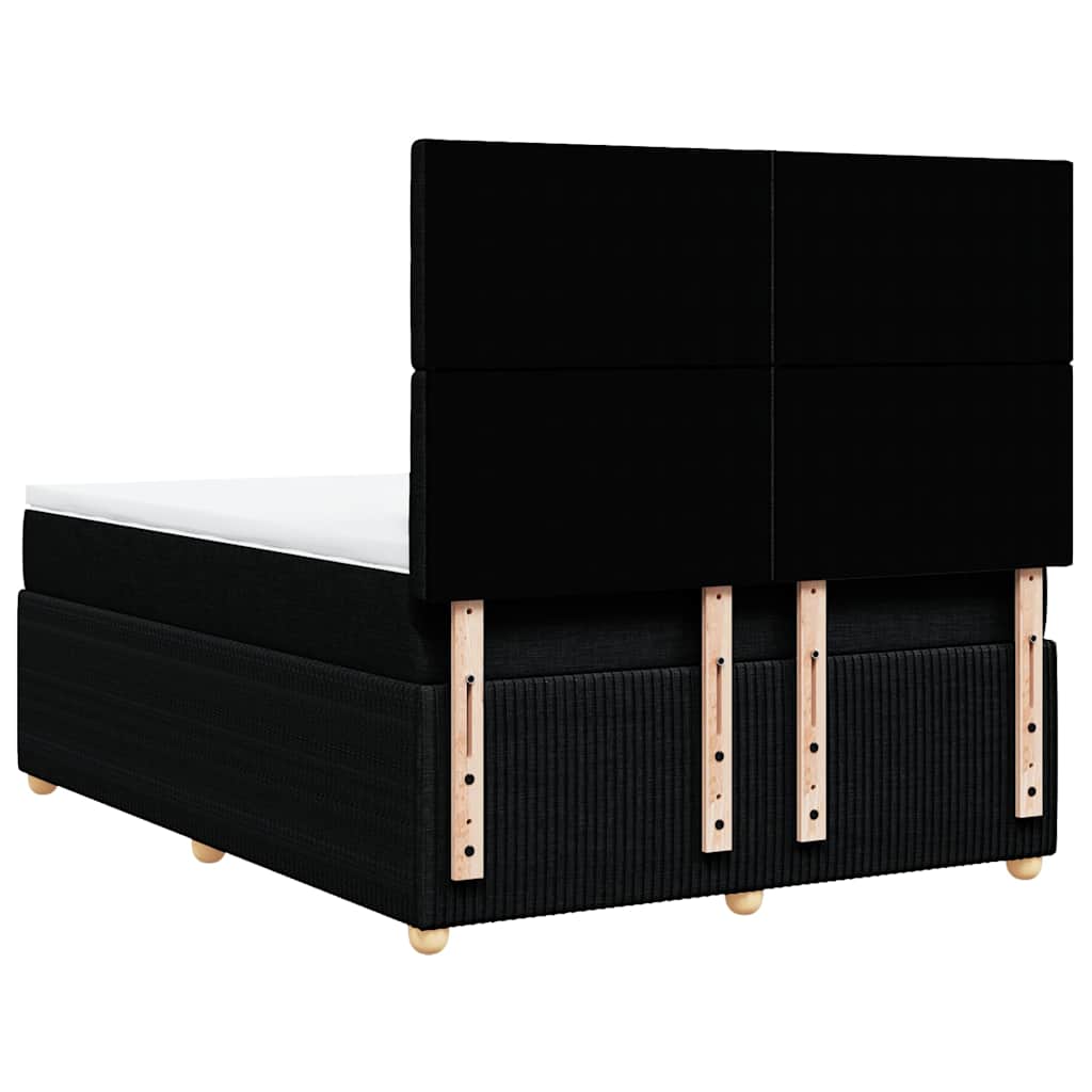 Boxspring met matras stof zwart 140x200 cm – afbeelding 8