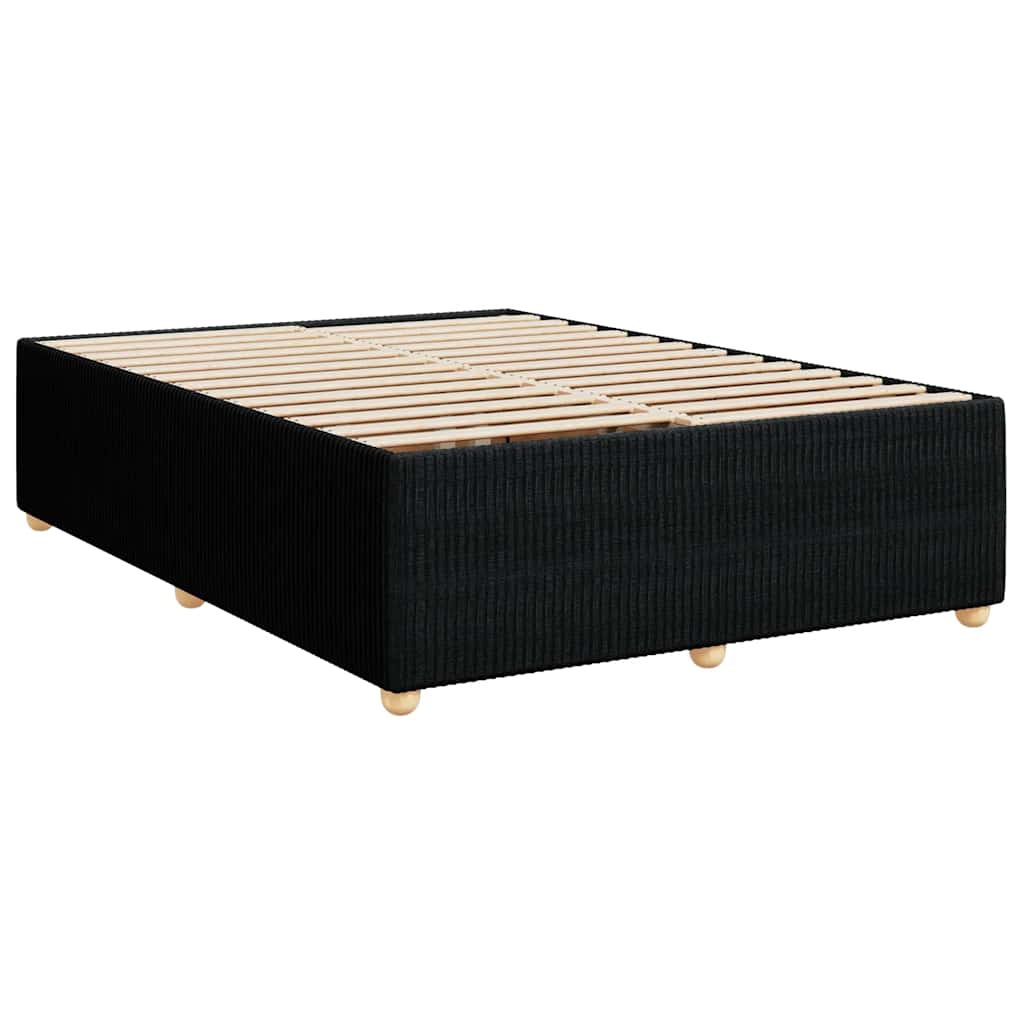 Boxspring met matras stof zwart 160x200 cm – afbeelding 10