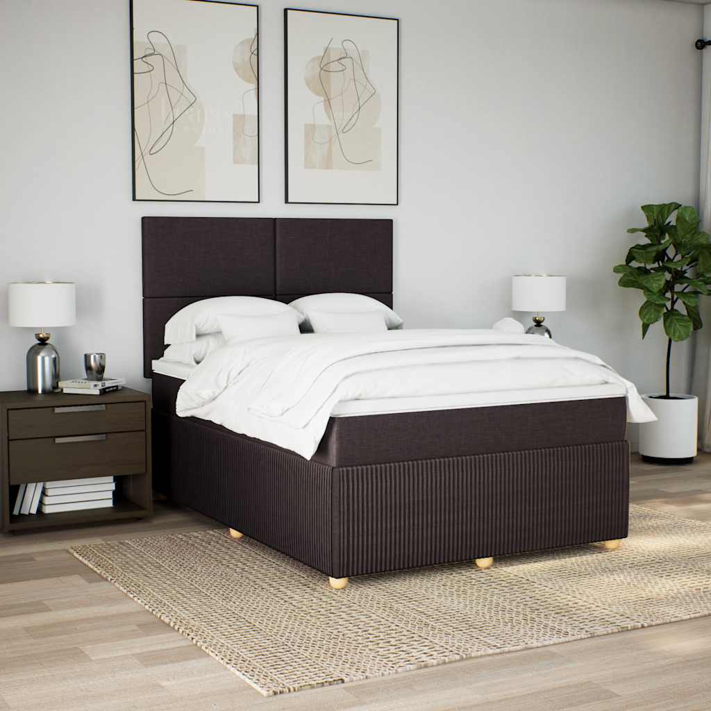 Boxspring met matras stof donkerbruin 160x200 cm – afbeelding 5
