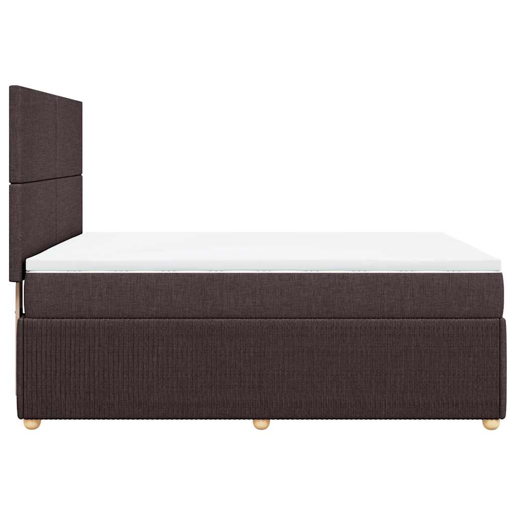 Boxspring met matras stof donkerbruin 160x200 cm – afbeelding 7