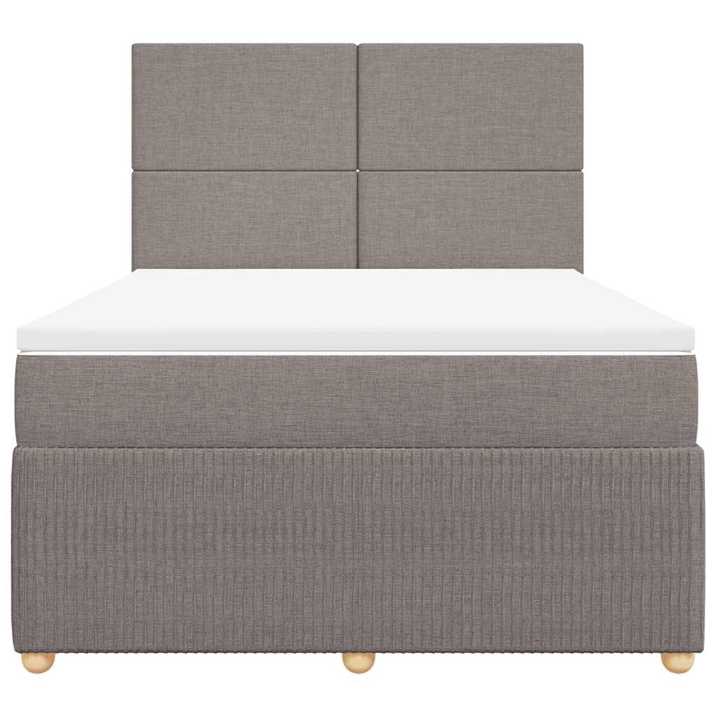 Boxspring met matras stof taupe 160x200 cm – afbeelding 6