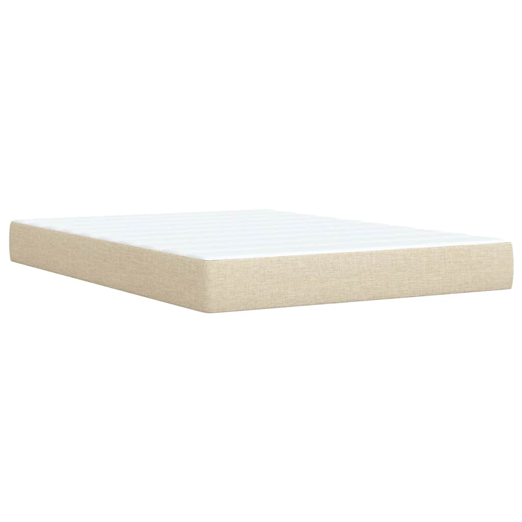 Boxspring met matras stof crèmekleurig 160x200 cm – afbeelding 11