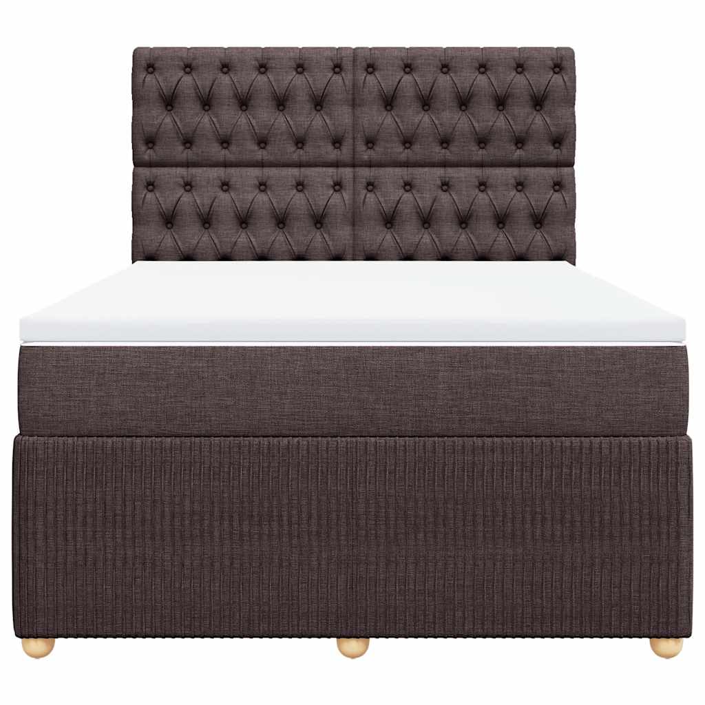 Boxspring met matras stof donkerbruin 160x200 cm – afbeelding 6