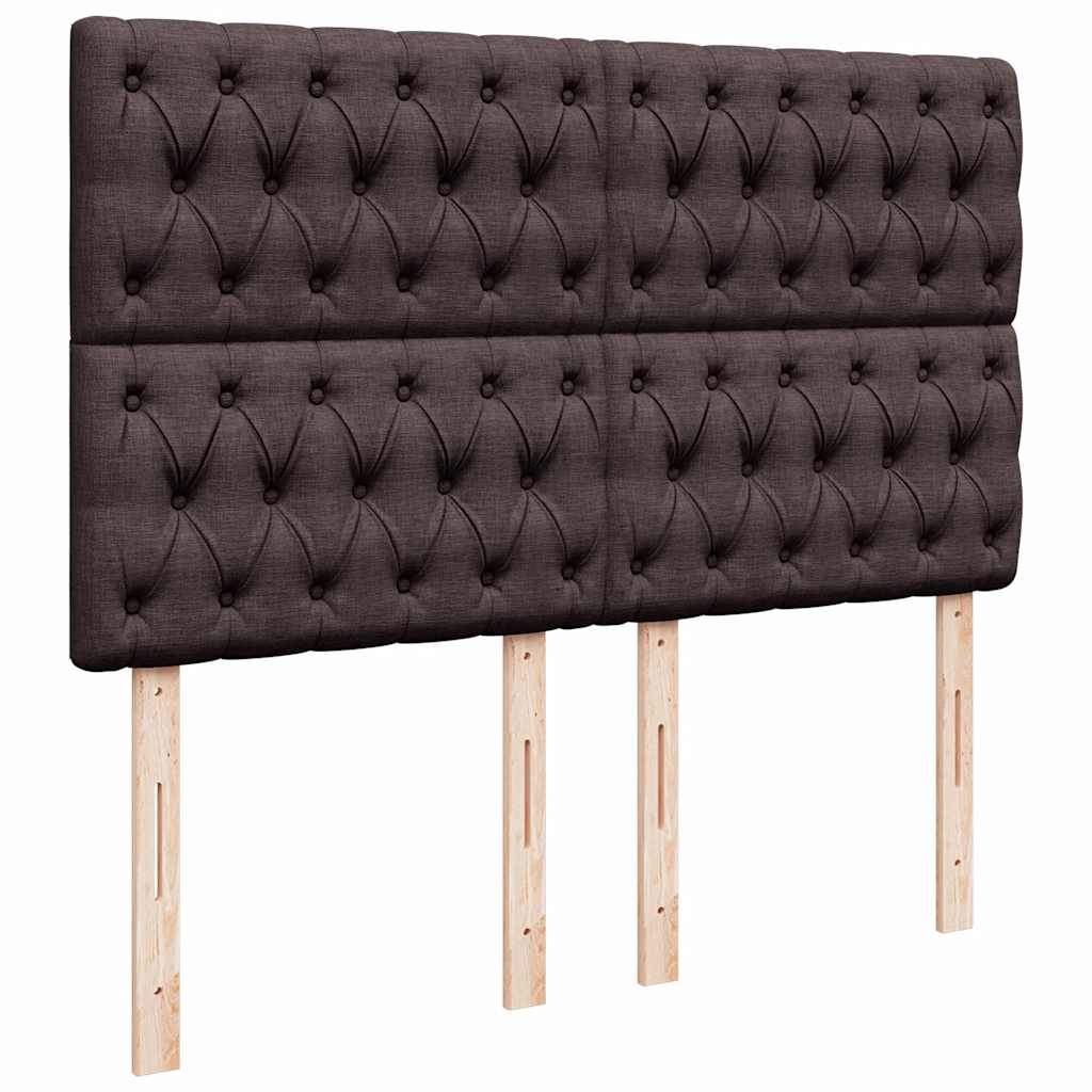 Boxspring met matras stof donkerbruin 160x200 cm – afbeelding 9