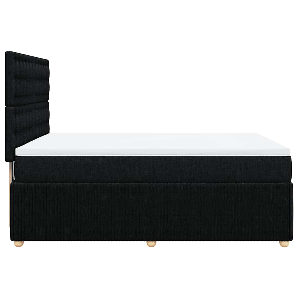 Boxspring met matras stof zwart 160x200 cm – afbeelding 7
