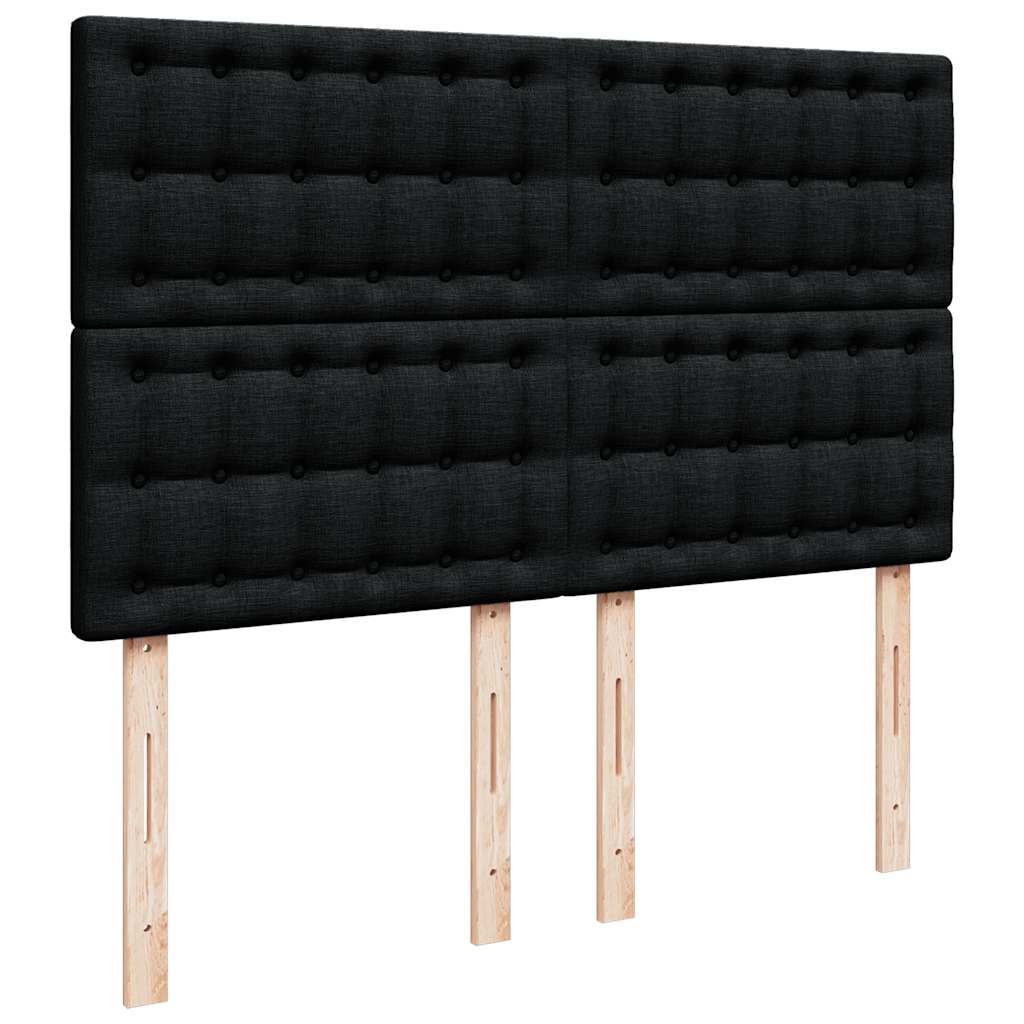 Boxspring met matras stof zwart 160x200 cm – afbeelding 9