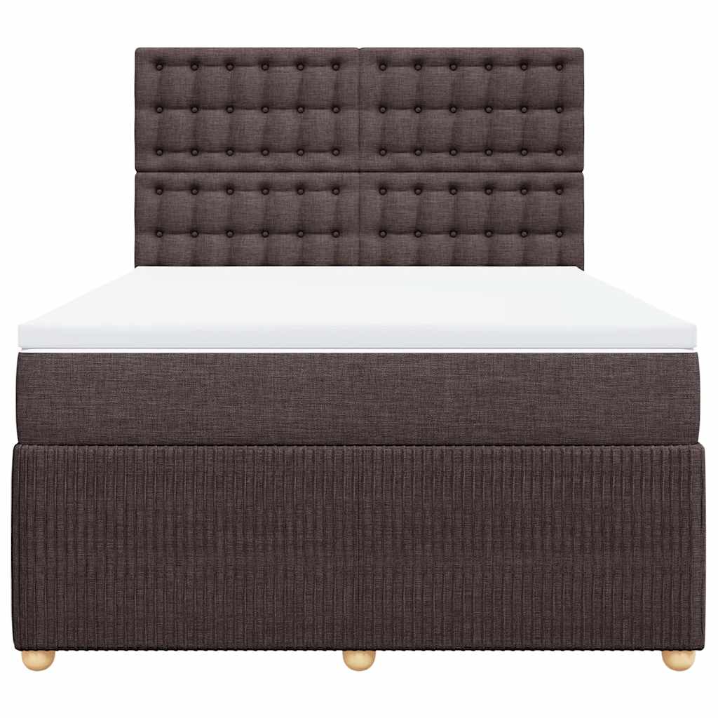 Boxspring met matras stof donkerbruin 160x200 cm – afbeelding 6