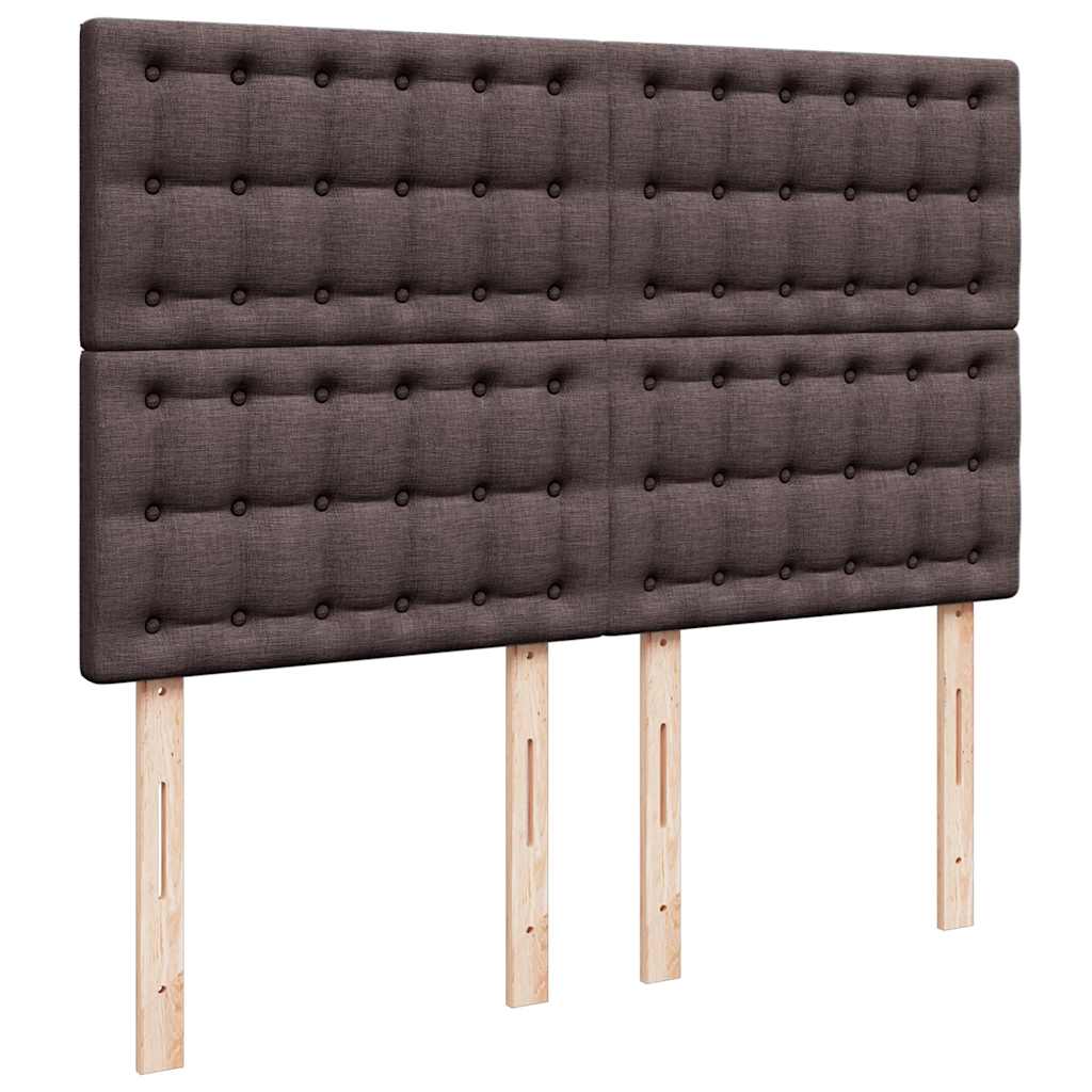 Boxspring met matras stof donkerbruin 160x200 cm – afbeelding 9