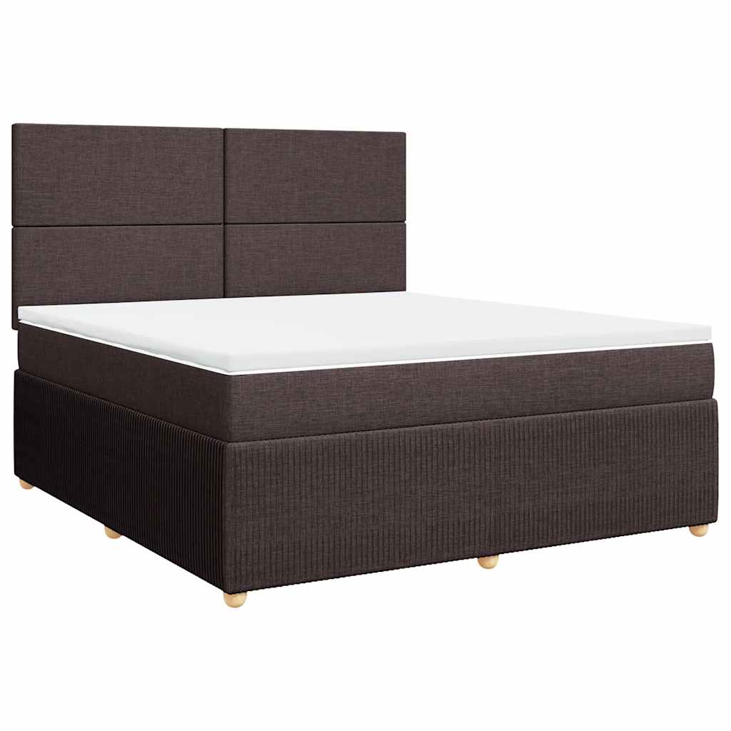 Boxspring met matras stof donkerbruin 180x200 cm – afbeelding 3