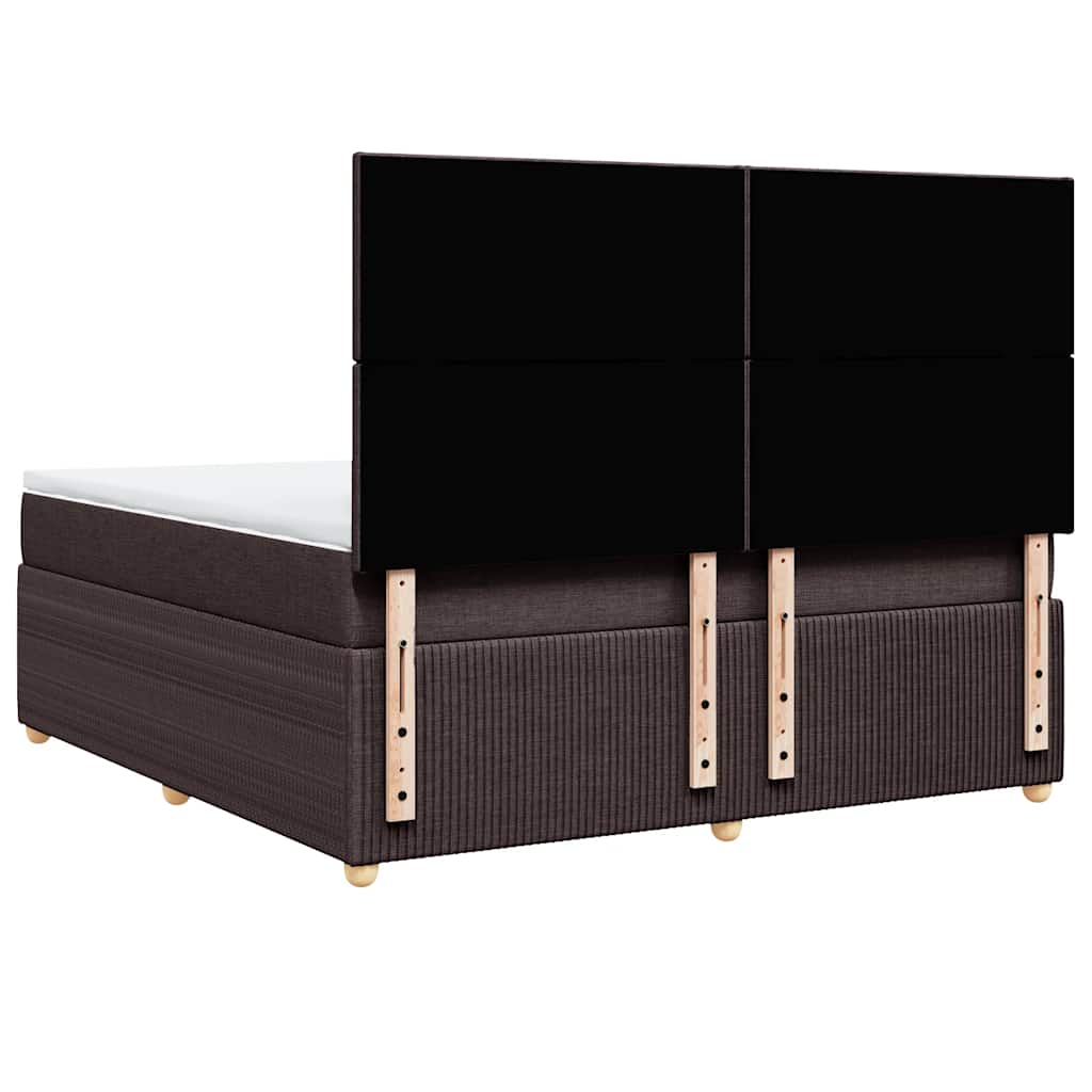 Boxspring met matras stof donkerbruin 180x200 cm – afbeelding 8