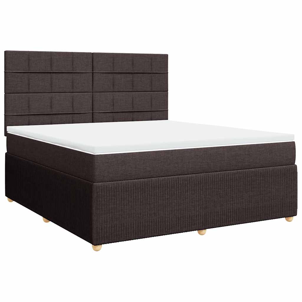 Boxspring met matras stof donkerbruin 180x200 cm – afbeelding 3