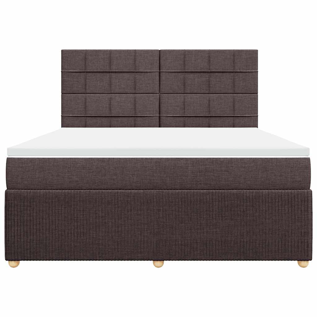 Boxspring met matras stof donkerbruin 180x200 cm – afbeelding 6