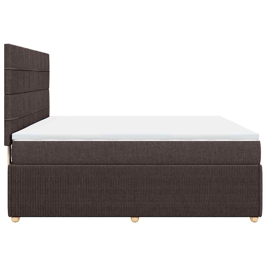 Boxspring met matras stof donkerbruin 180x200 cm – afbeelding 7