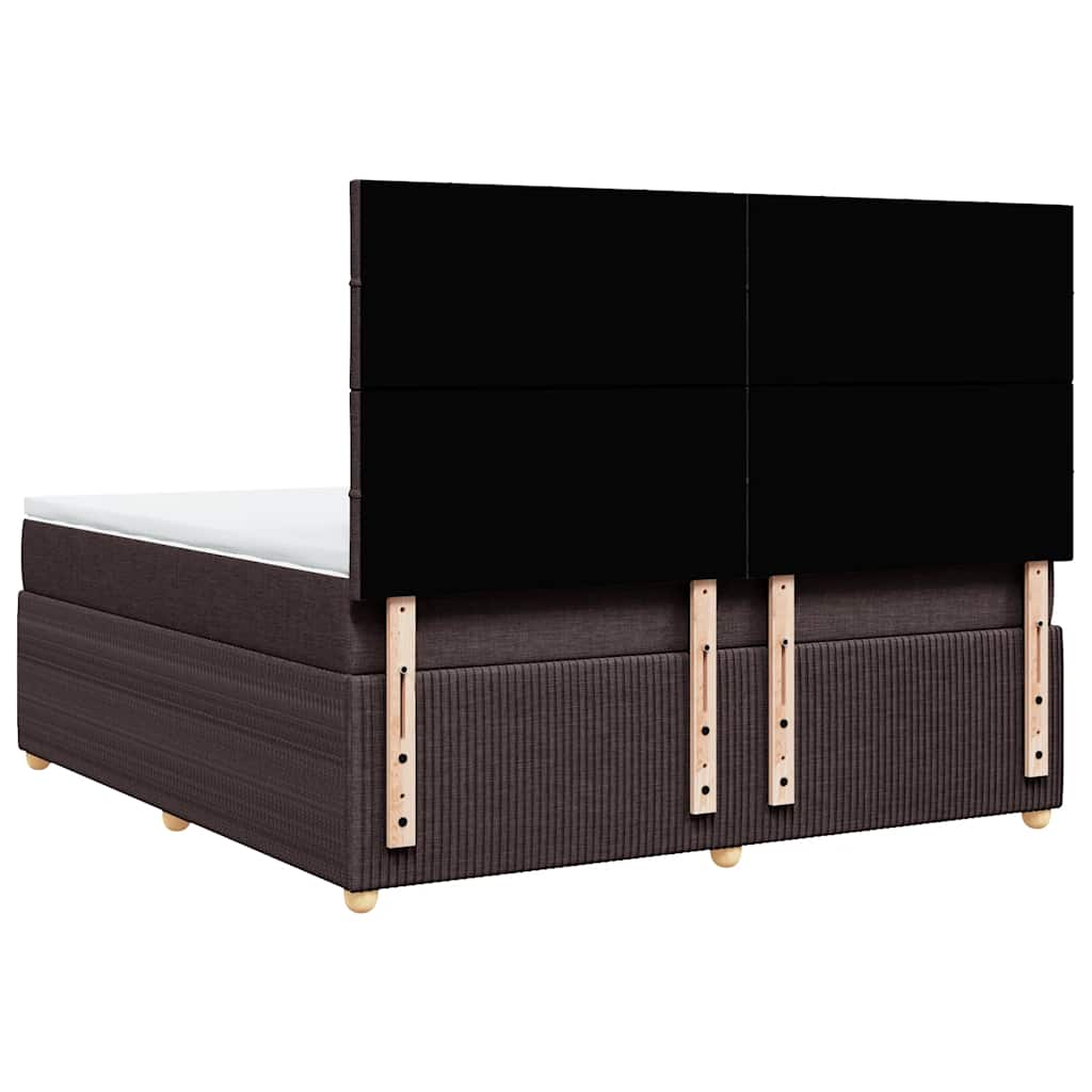 Boxspring met matras stof donkerbruin 180x200 cm – afbeelding 8
