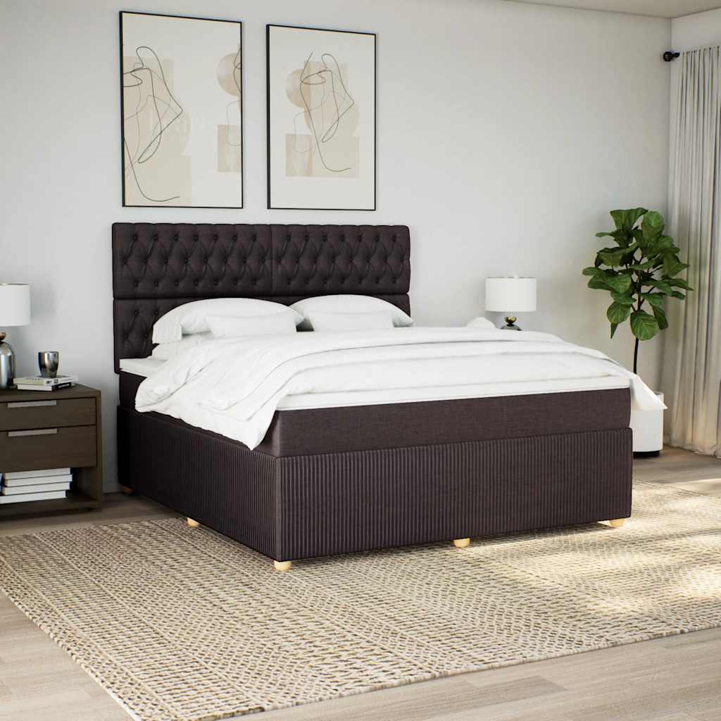 Boxspring met matras stof donkerbruin 180x200 cm – afbeelding 5