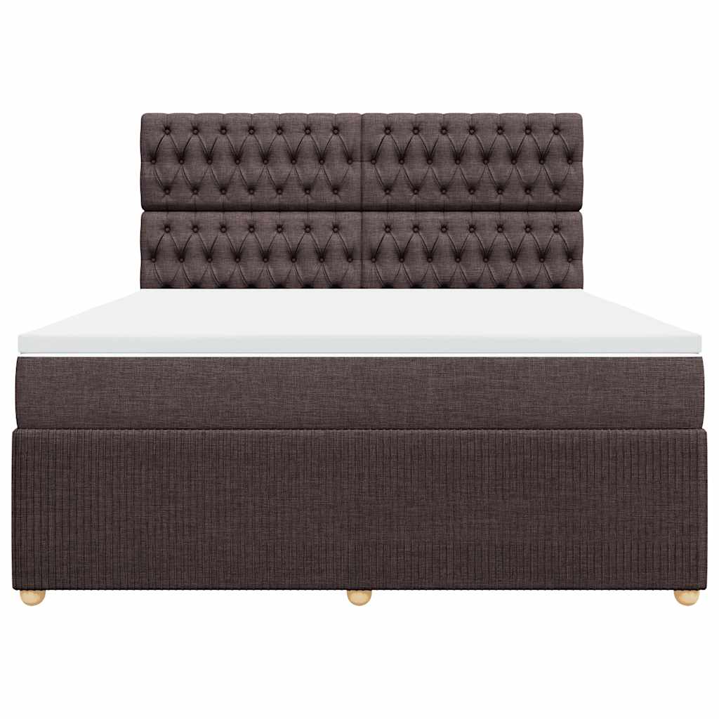 Boxspring met matras stof donkerbruin 180x200 cm – afbeelding 6