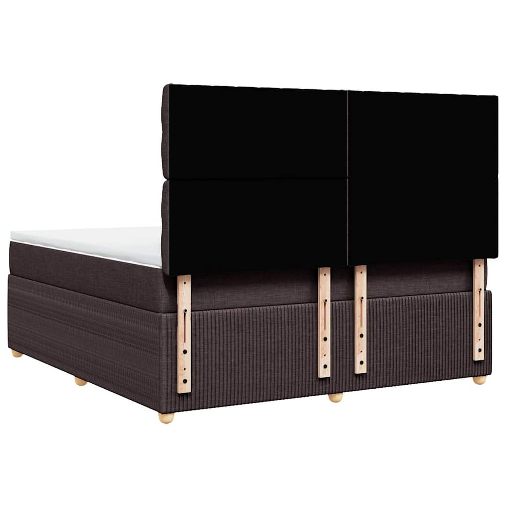 Boxspring met matras stof donkerbruin 180x200 cm – afbeelding 8