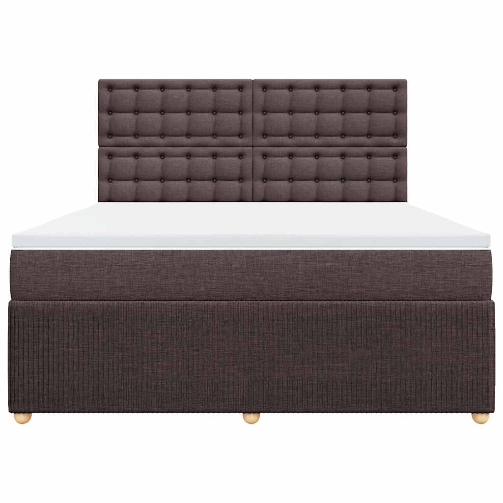 Boxspring met matras stof donkerbruin 180x200 cm – afbeelding 6