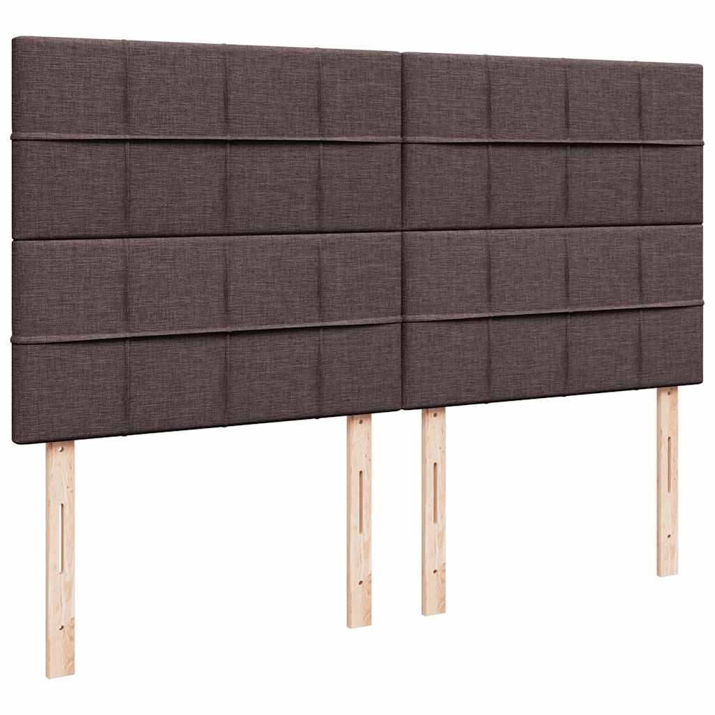 Boxspring met matras stof donkerbruin 200x200 cm – afbeelding 9