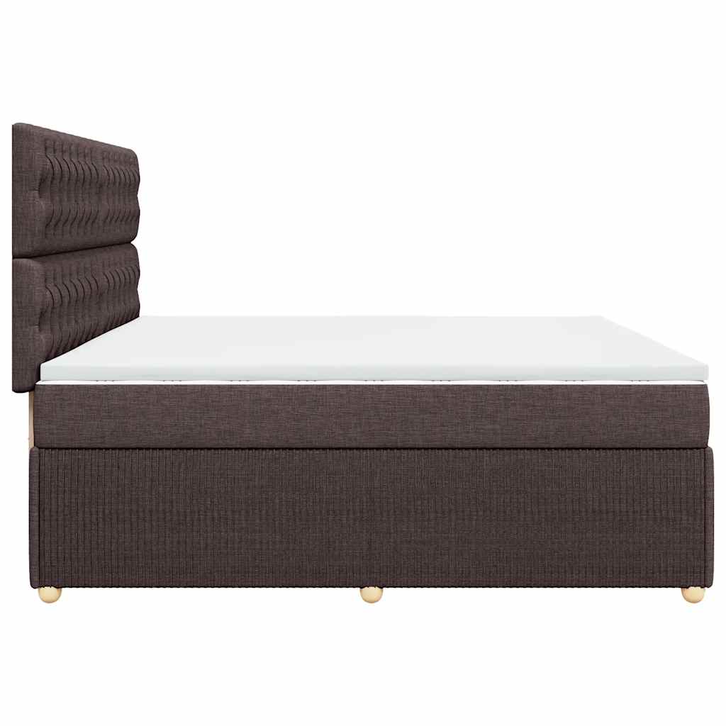 Boxspring met matras stof donkerbruin 200x200 cm – afbeelding 7