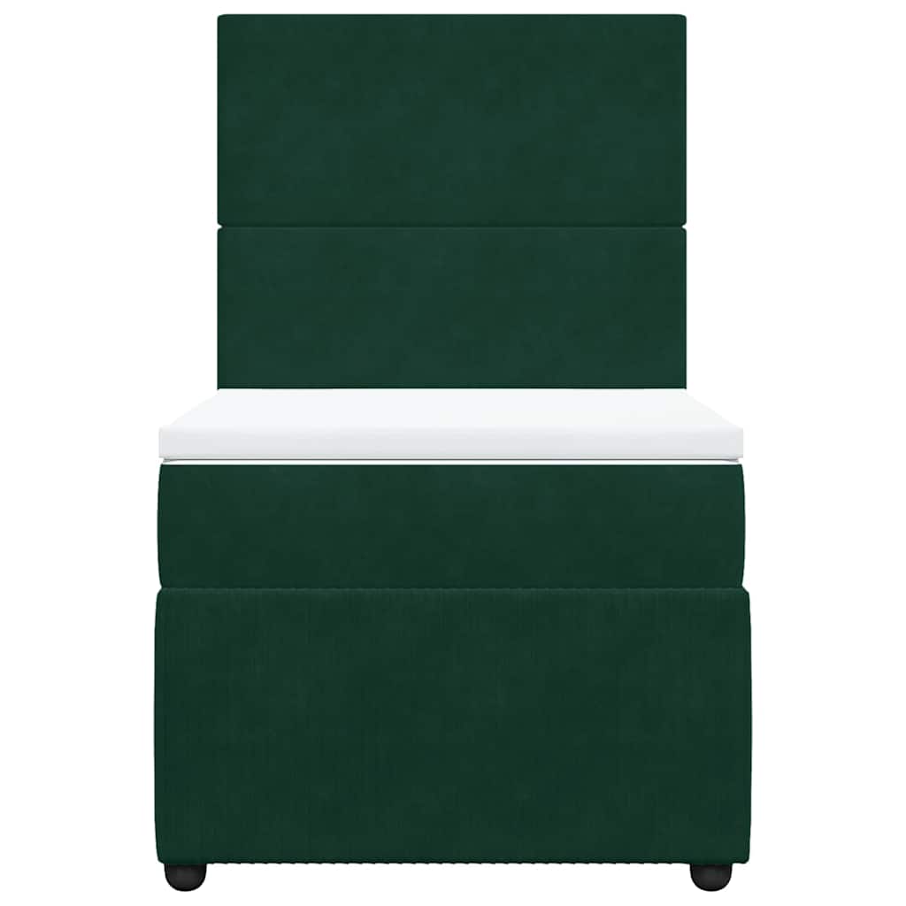 Boxspring met matras fluweel donkergroen 80x200 cm – afbeelding 6