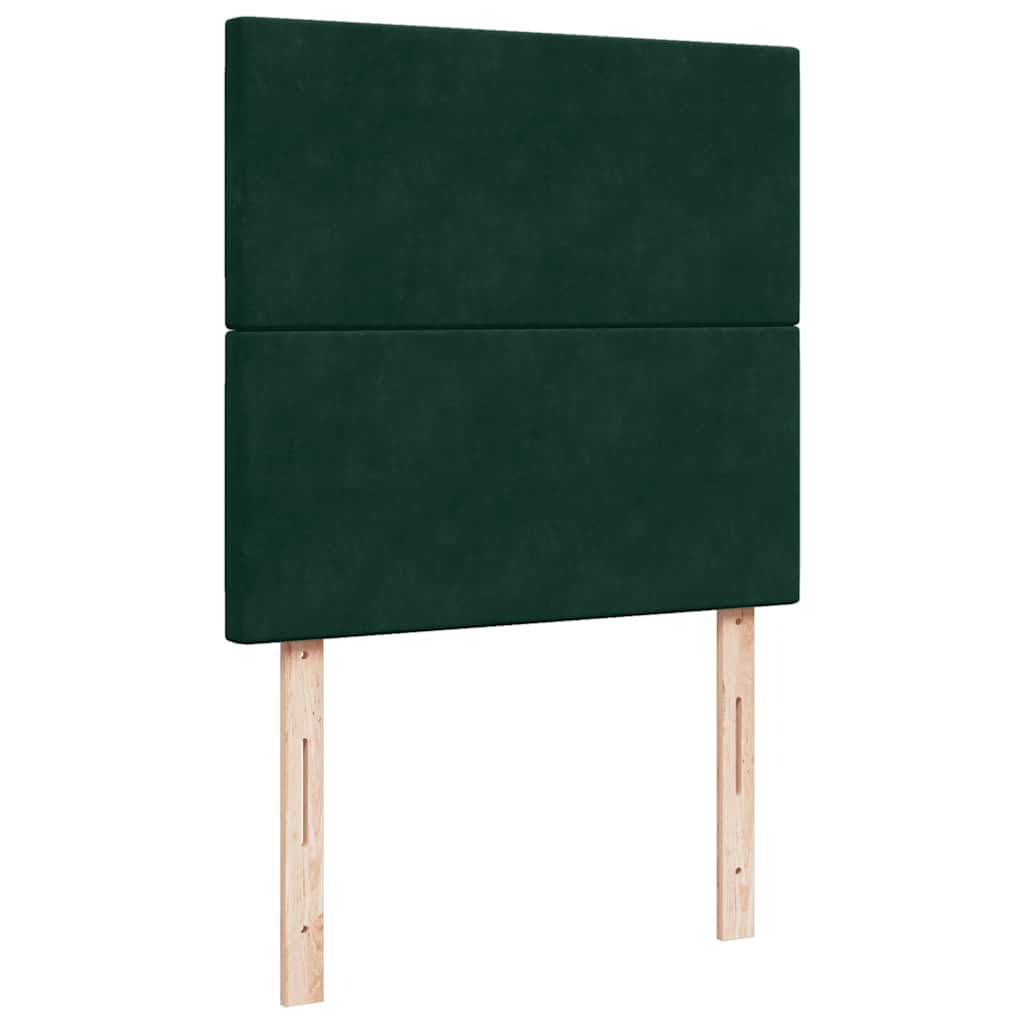 Boxspring met matras fluweel donkergroen 80x200 cm – afbeelding 9