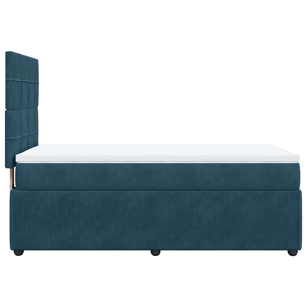 Boxspring met matras fluweel blauw 80x200 cm – afbeelding 7