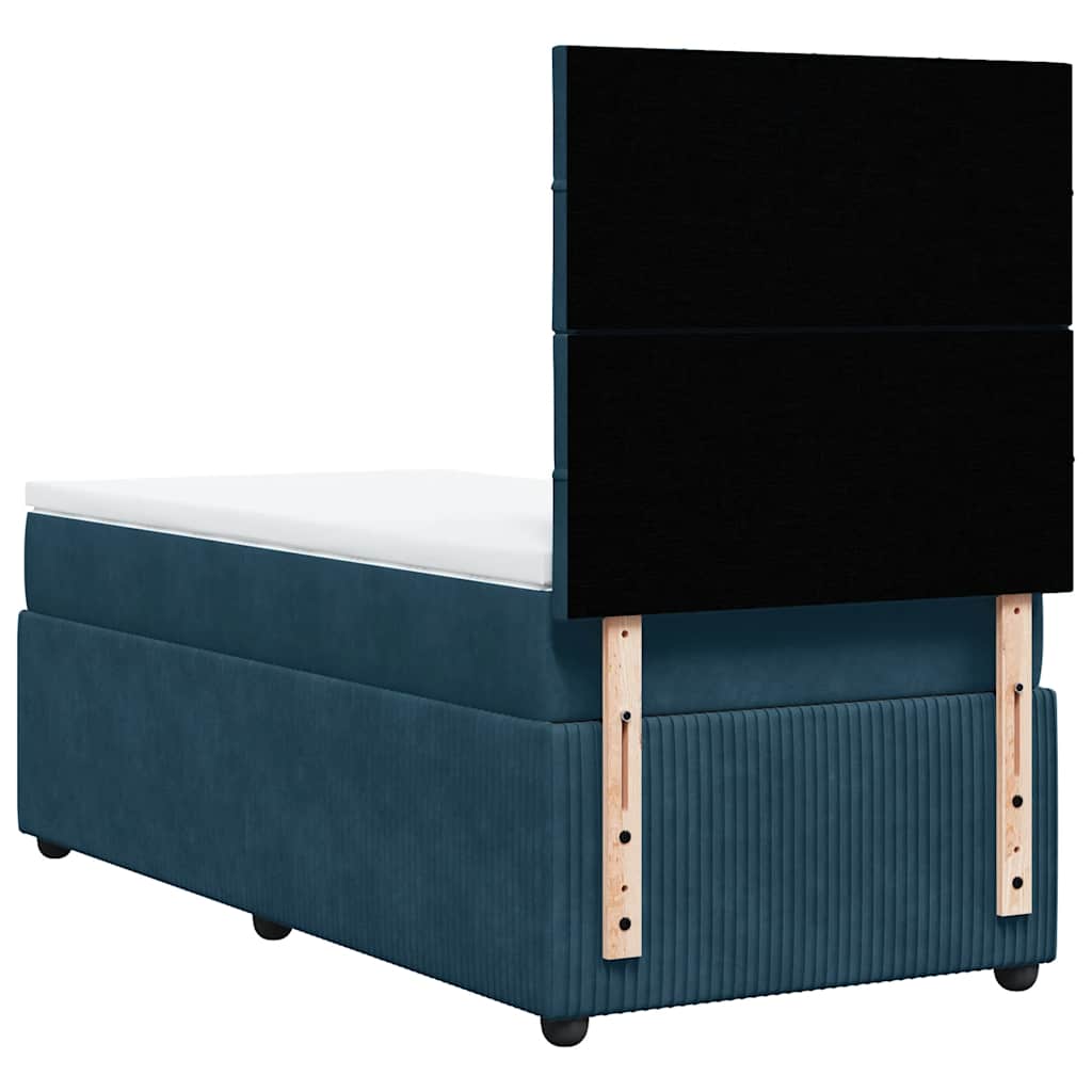 Boxspring met matras fluweel blauw 80x200 cm – afbeelding 8