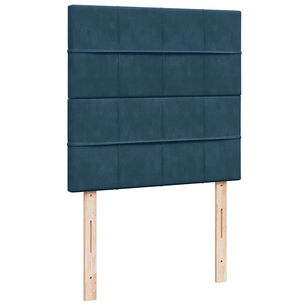 Boxspring met matras fluweel blauw 80x200 cm – afbeelding 9