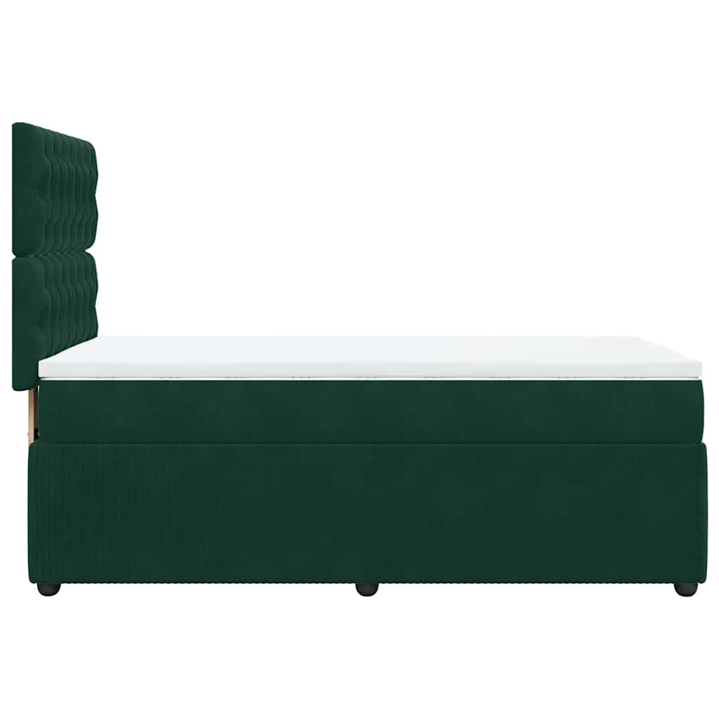 Boxspring met matras fluweel donkergroen 80x200 cm – afbeelding 7