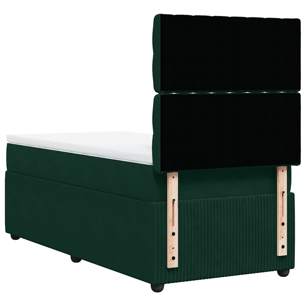 Boxspring met matras fluweel donkergroen 80x200 cm – afbeelding 8
