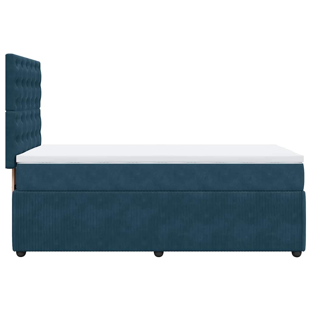 Boxspring met matras fluweel blauw 80x200 cm – afbeelding 7