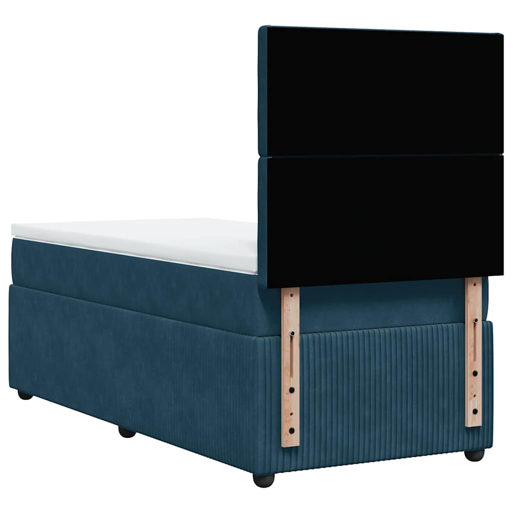 Boxspring met matras fluweel blauw 80x200 cm – afbeelding 8