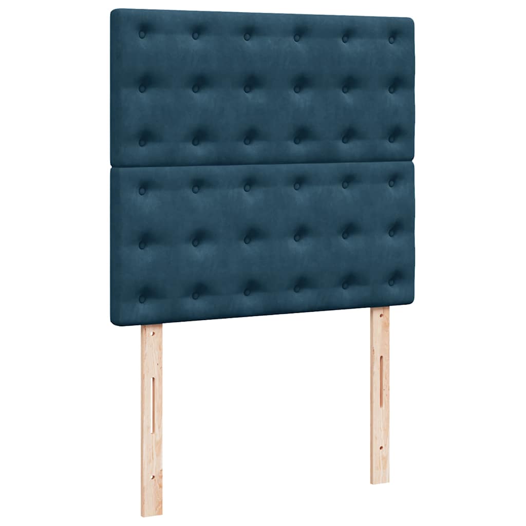 Boxspring met matras fluweel blauw 80x200 cm – afbeelding 9