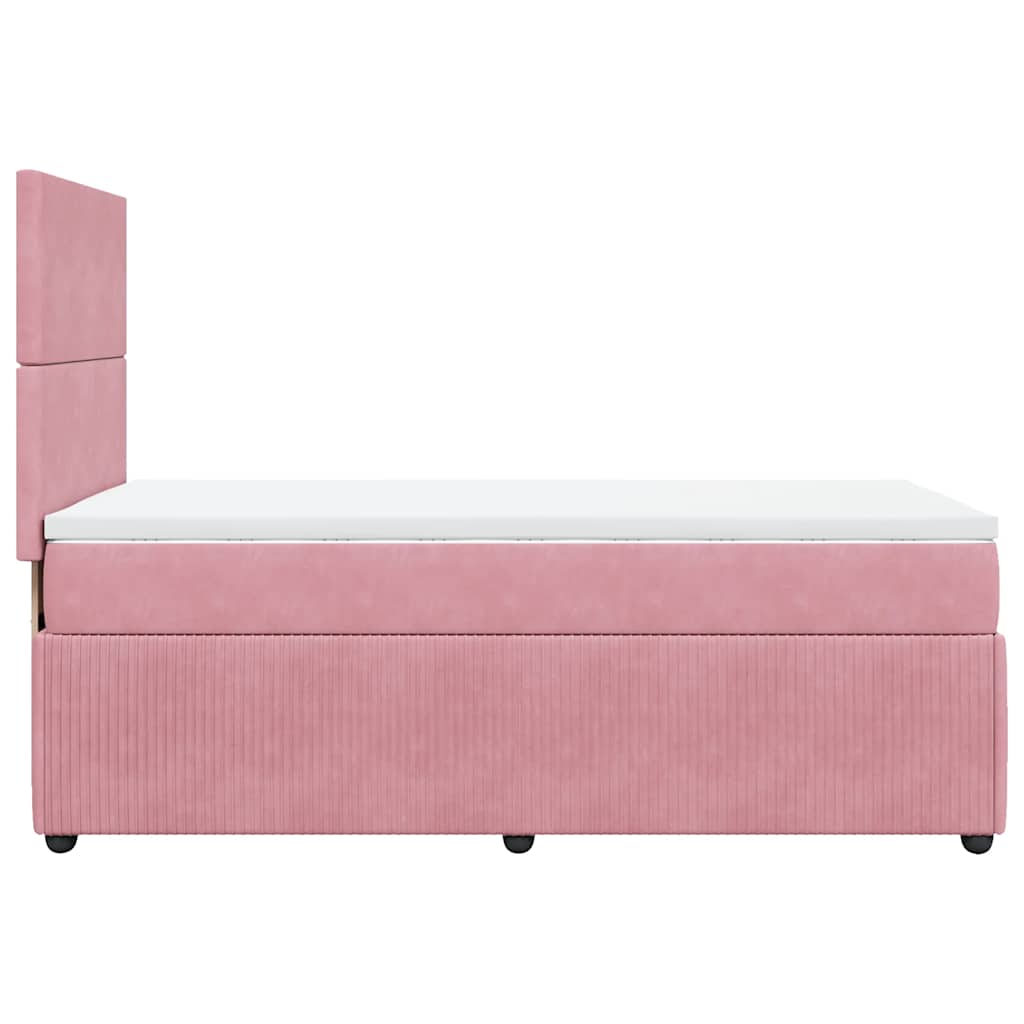 Boxspring met matras fluweel roze 90x190 cm – afbeelding 7