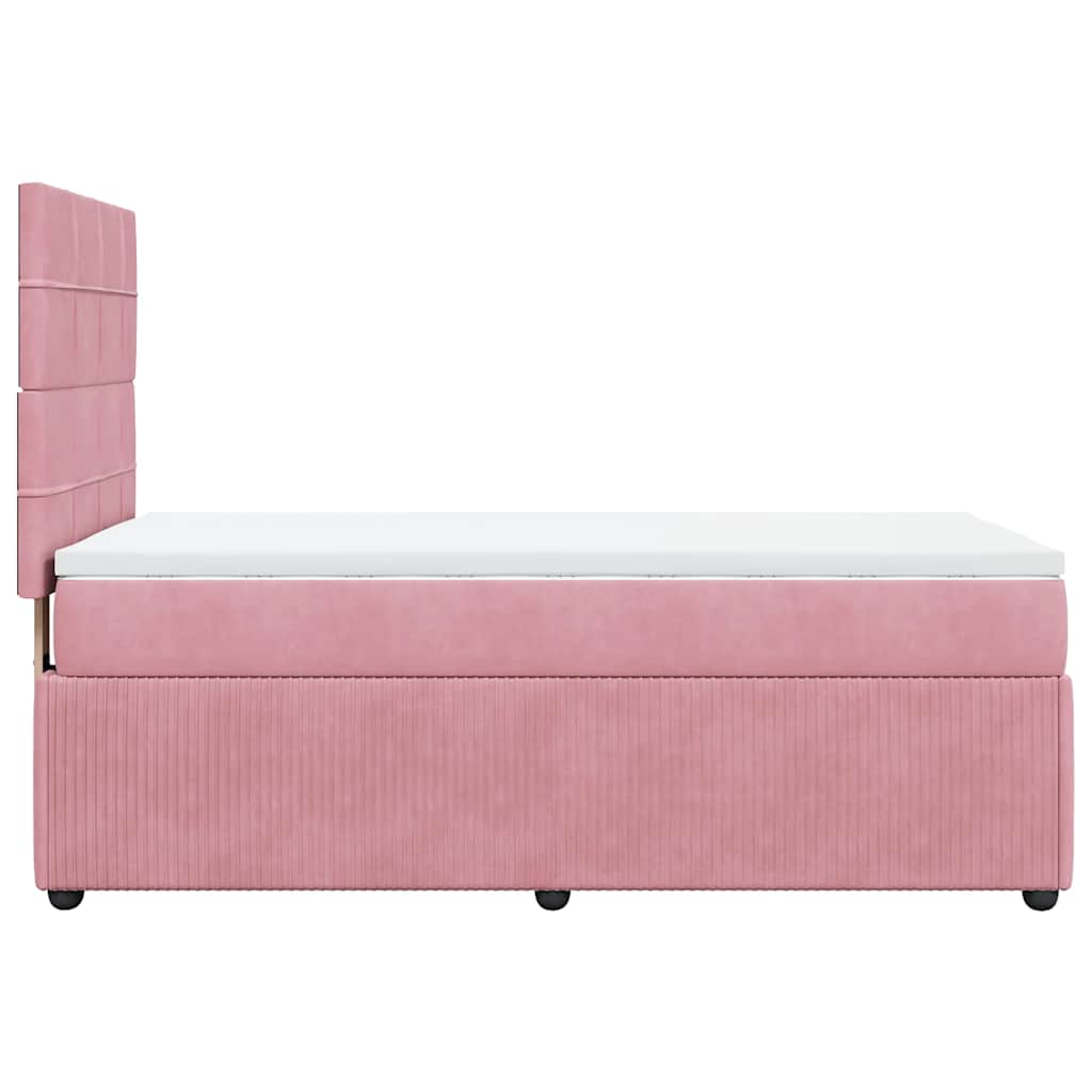 Boxspring met matras fluweel roze 90x190 cm – afbeelding 7
