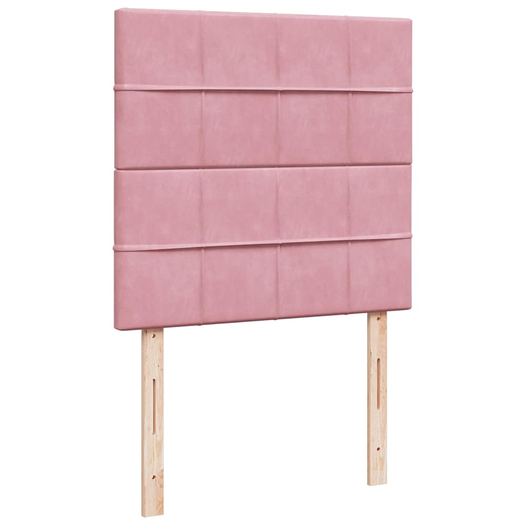 Boxspring met matras fluweel roze 90x190 cm – afbeelding 9