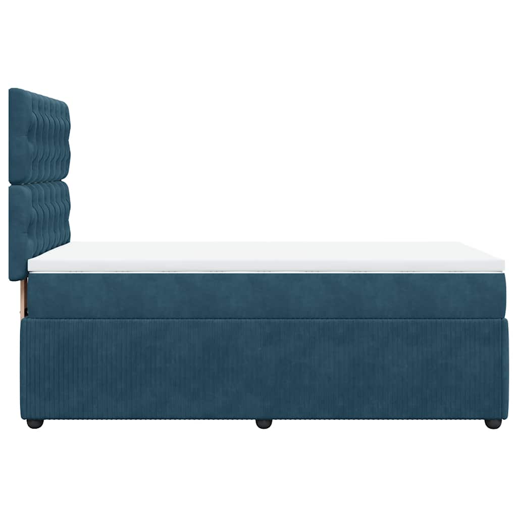 Boxspring met matras fluweel blauw 90x190 cm – afbeelding 7