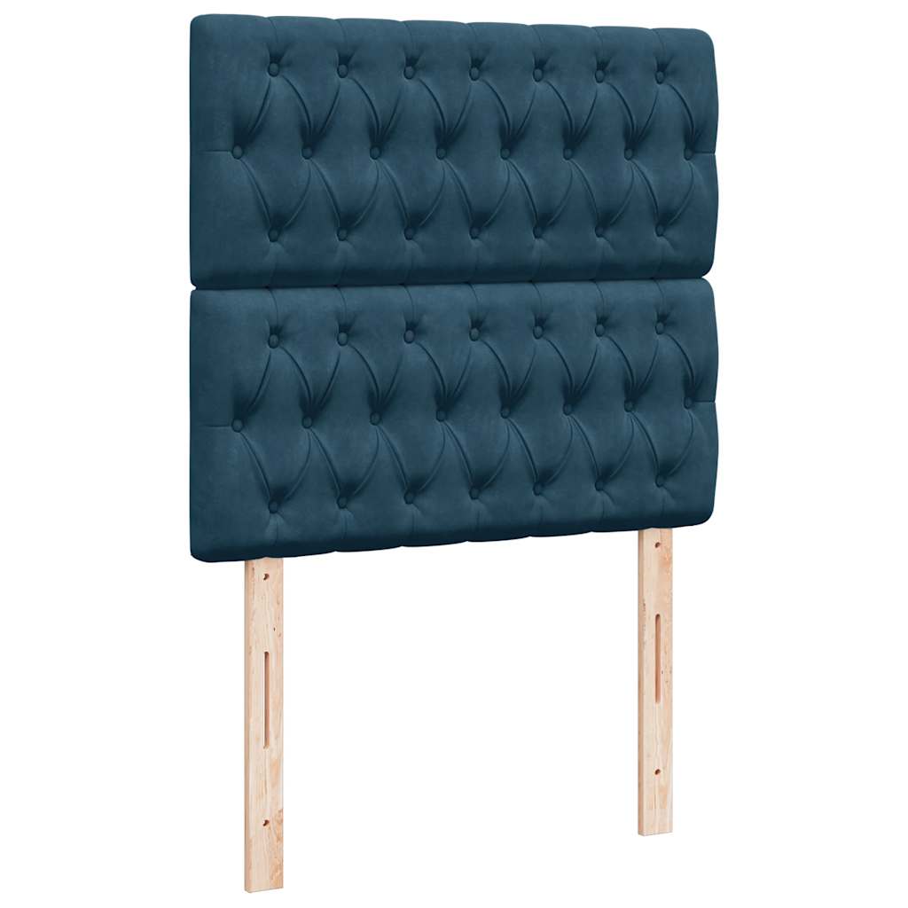 Boxspring met matras fluweel blauw 90x190 cm – afbeelding 9